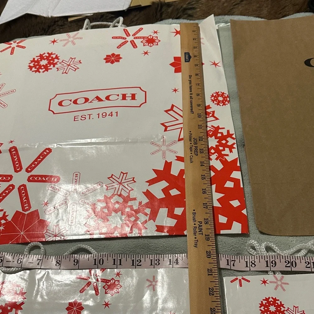 5 Coach Red Gift Bags & 2 Gift Boxes